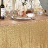 Picture of Poise3EHome 60×102'' Rectangle Sequin Tablecloth for Party Cake Dessert Table Exhibition Events, Light Gold