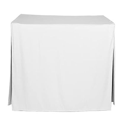 Picture of Tablevogue Event Linens Washable Microfiber 34 Inch Fitted Tablecloth Cover for Square Buffet Table, Parties, Holiday Dinner & More, White