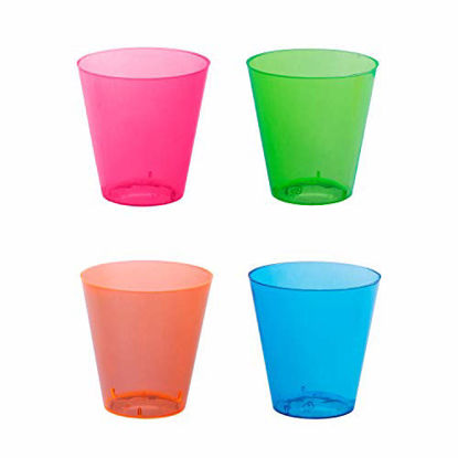 Picture of Party Essentials Hard Plastic 2-Ounce Shot/Shooter Glasses, 200-Count, Multi Neon