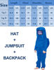 Picture of Noucher Costume Anime Game Jumpsuit Astronaut Space Costume Cosplay Multicolor Bodysuit Set Role Play for Kids Children (Tag M(6-7T), Blue)