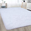 Picture of Merelax Modern Soft Fluffy Large Shaggy Rug for Bedroom Livingroom Dorm Kids Room Indoor Home Decorative, Non-Slip Plush Furry Fur Area Rugs Comfy Nursery Accent Floor Carpet 4'x5.9' White