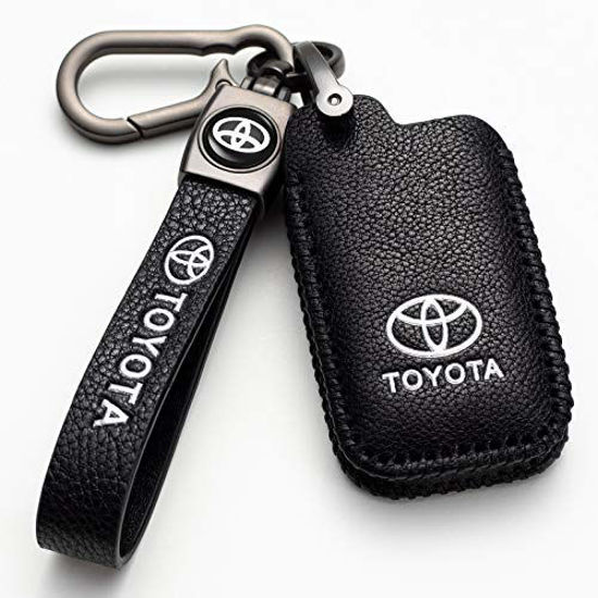 (Black) For Toyota Key Fob Cover, Genuine Leather Key Fob Case Full  Protection Case is Compatible With Toyota 2014-2018 Corolla, 2013-2018  Avalon