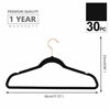 Picture of Premium Velvet Hangers (Pack of 30) Heavyduty- Non Slip - Velvet Suit Hangers Black - Copper/Rose Gold Hooks,Space Saving Clothes Hangers (Black)