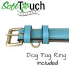 Picture of Soft Touch Collars Leather Dog Collar Padded, Turquoise with Beige Padding, Medium Size