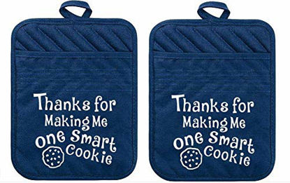 Big Red House Oven Mitts - Kitchen Mitts with Heat Resistant Silicone up to  480F for Hot Cooking & Baking (Set of 2) - Blue Denim