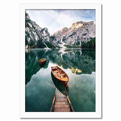 Picture of Americanflat 12x18 Poster Frame in White - Composite Wood with Shatter Resistant Glass - Wall Mounted Horizontal and Vertical Formats