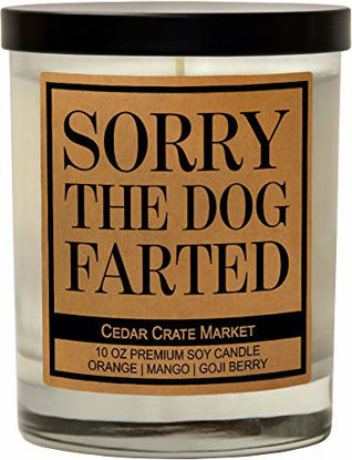 Picture of Funny Dog Candles for Dog Lovers, Dog Gifts for Dog Lovers Dog Mom Gifts for Women, Pet Mom, Fur Mamas, Dog Dads, Foster, Rescue, Adoption. Scented, Soy Jar Candle, 10 oz. (Sorry The Dog Farted)