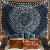 Picture of Black Blue Mandala Tapestry Wall Hanging Vintage Tapestries Aesthetic Hippie Wall Decor Bohemian Wall Art Boho Home Decoration for Bedroom,Living Room,Dorm