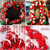 Picture of BONROPIN Christmas Balloon Garland Arch kit 172 Pieces with Christmas Red White Candy Balloons Gift Box Balloons Red Star Balloons for Xmas Party Decorations