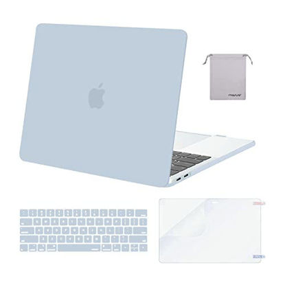 Picture of MOSISO Compatible with MacBook Pro 13 inch Case 2016-2020 Release A2338 M1 A2289 A2251 A2159 A1989 A1706 A1708, Plastic Hard Shell Case&Keyboard Cover Skin&Screen Protector&Storage Bag, Baby Blue