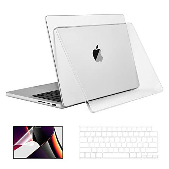 Picture of EooCoo Compatible for Newest MacBook Pro 14 Inch Case 2021 A2442 M1 Pro Chip, Hard Case with Keyboard Cover, Screen Protector - Crystal Clear