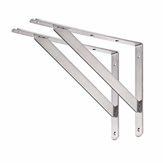 Picture of CUZURLUV Shelf Bracket, 12 Max Load: 440 lb Heavy Duty Stainless Steel Bracket for Table Bench, Space Saving DIY Bracket, Pack of 2