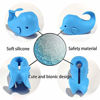 Picture of ALIBEBE Bath Cup Set Faucet Cover Whale Bath Spout Cover with Shampoo Rinse Cup and Bathtub Plug for Kids Bath, Blue