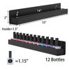 Picture of FEMELI Nail Polish Wall Rack 6 Shelves,Clear Acrylic Nail Polish Holder Organizer for 66-90 Bottles (Black)