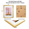 Picture of upsimples 8.5x11 Picture Frame Set of 3,Made of High Definition Glass for 6x8 with Mat or 8.5x11 Without Mat,Wall Mounting Photo Frame Gold