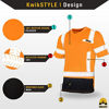 Picture of KwikSafety (Charlotte, NC) MECHANIC Short Sleeve (w/POCKET & Black Trim) Class 2 ANSI High Visibility Safety Shirt Fishbone Reflective Tape Construction Security Hi Vis Clothing Men | Orange Large