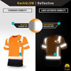 Picture of KwikSafety (Charlotte, NC) MECHANIC Short Sleeve (w/POCKET & Black Trim) Class 2 ANSI High Visibility Safety Shirt Fishbone Reflective Tape Construction Security Hi Vis Clothing Men | Orange Large