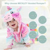 Picture of MICHLEY Unisex Baby Boy Girl Hooded Romper Winter Animal Cosplay Jumpsuit Pajamas, Unicorn, 19-24months, Size 100