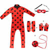 Picture of JIMMY Child Size Cosplay Costume Spot Red Jumpsuit with Headwear for Birthday Party Little Beetle Suit Set 7pcs/Bag (Red, S)