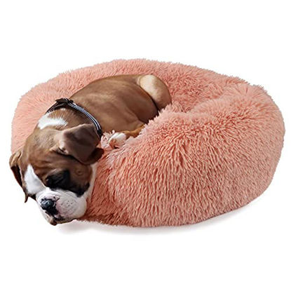 Picture of Dog Beds for Small Dogs 19 inches Anxiety and Calming Pink Dog Beds Washable Fluffy and Plush Cute Puppy Beds for Small Dogs Girl Fits up to 15 lbs Pets Beds for Small Dog.