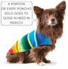 Picture of Dog Clothes - Handmade Dog Poncho from Authentic Mexican Blanket by Baja Ponchos (No Fringe, X-Small)