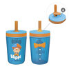 Picture of Zak Designs 15oz Blippi Kelso Tumbler Set, BPA-Free Leak-Proof Screw-On Lid with Straw Made of Durable Plastic and Silicone, Perfect Bundle for Kids, 2 Count (Pack of 1)