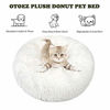 Picture of otoez Round Plush Donut Pet Bed Fur Donut Cuddler Warm Soft Dog Cat Cushion Bed Calming Bed Non-Slip Bottom (23.6", White)