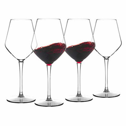 Picture of MICHLEY Unbreakable Stemmed Wine Glass 100% Tritan Plastic Dishwasher available Glassware 15 oz, Set of 4