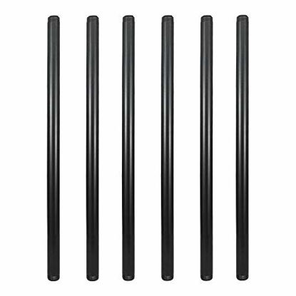 Picture of GeilSpace 6 Pack 1/2" × 18" Pre-Cut Black Metal Pipe, Industrial Steel Fits Standard Half Inch Black Threaded Pipes and Fittings - Vintage DIY Industrial Shelving (1/2" × 18", Black)