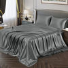 Picture of Vonty Satin Sheets Twin Silky Soft Satin Bed Sheets Grey Satin Sheet Set, 1 Deep Pocket Fitted Sheet + 1 Flat Sheet + 1 Pillowcases