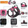 Picture of tobeDRI No Pull Dog Harness Adjustable Reflective Oxford Easy Control Medium Large Dog Harness with A Free Heavy Duty 5ft Dog Leash (S (Neck: 13"-18", Chest: 17.5"-22"), Pink Harness+Leash)