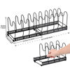 Picture of Toplife Expandable Pans Organizer Rack,10 Adjustable Compartments, Pantry Cabinet Bakeware Lid Plate Holder, Black