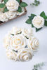 Picture of Floroom Artificial Flowers 50pcs Real Looking Cream Fake Roses with Stems for DIY Wedding Bouquets Bridal Shower Centerpieces Floral Arrangements Party Tables Home Decorations