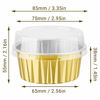 Picture of Aluminum Muffin Cups with Lid, Eusoar 5oz Muffin Liners Cups with Lids 100pcs, Disposable Foil Ramekins, Aluminum Cupcake liners, Creme Brulee Ramekins, Aluminum Foil Cupcake Baking Cups Holders Pans