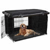 Picture of HONEST OUTFITTERS Dog Crate Cover 42 Inch Dog Kennel Cover for Large Dog, Heavy Duty Oxford Fabric,with Double Door, Pockets and Mesh Window (43L x 29W x 30H,Black)