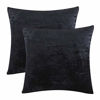 Picture of GIGIZAZA Decorative Throw Pillow Covers 26x26,Black Square Couch Pillow Covers,Velvet Sofa Boho Cushion Pillows