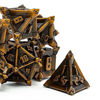 Picture of Cusdie Metal Dice Set, 7 Pcs DND Metal Dice, Pinwheel Design Polyhedral Dice Set, for Role Playing Game D&D Dice MTG Pathfinder (Ancient Golden)