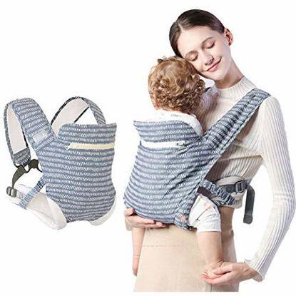 Picture of caiyuangg Baby Convertible Carriers All Carry Position Newborn to Toddlers Ergonomic Carrier with Soft Breathable Air Mesh and All Adjustable Buckles (Blue)