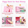 Picture of MAGIBX Piggy Bank Toys for 6 7 8 9 10 11 Year Old Girl Gifts, Money Saving Box for Teen Girls Toys Age 6-8-10-12, Christmas Birthday Gifts for 7 8 Year Old Girls Stuff ATM Machine for Kids 5-7, Pink