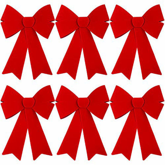 Picture of ANECO 6 Pieces Christmas Bows Holiday Christmas Wreaths Bows Christmas Decoration Bows for Christmas Party Decoration