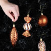 Picture of Copper Orange Christmas Ball Ornaments for Christmas Decorations - 24 Pieces Xmas Tree Shatterproof Ornaments with Hanging Loop for Holiday and Party Decoration (Combo of 8 Ball and Shaped Styles)