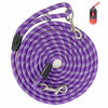 Picture of Codepets Long Rope Dog Leash for Dog Training 12FT 20FT 30FT 50FT, Reflective Threads Dog Leashes Tie-Out Check Cord Recall Training Agility Lead for Large Medium Small Dogs (10mm50ft, Purple)