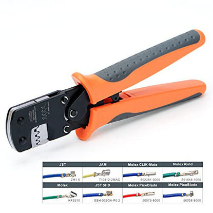 Picture of IWISS IWS-3220M Micro Connector Pin Crimping Tool 0.03-0.52mm² 32-20AWG Ratcheting Crimper for D-Sub,Open Barrel suits Molex,JST,JAE