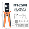 Picture of IWISS IWS-3220M Micro Connector Pin Crimping Tool 0.03-0.52mm² 32-20AWG Ratcheting Crimper for D-Sub,Open Barrel suits Molex,JST,JAE