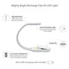 Picture of The Original Mighty Bright Recharge Clip On Rechargeable Book Light Reading Light, Warm Eye Care LEDs, Flexible, Durable, Dimmable, Perfect for Kids, Bookworms, Reading in Bed, Lasts 60 Hours (White)