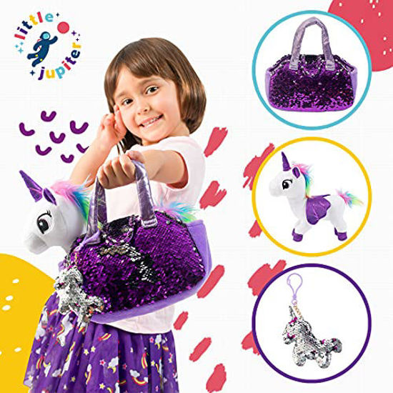 New Rainbow Unicorn Bag for Girls Plush Crossbody Bags Cute Princess Mini  Handbag Kid Keys Coin Purse Children Christmas Gift