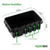 Picture of SOCKiTBOX - The Original Weatherproof Connection Box - Indoor & Outdoor Electrical Power Cord Enclosure for Timers, Extension Cables, Transformers, Power Strips, Lights, Tools & More - Medium - Black