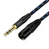 Picture of DREMAKE 50FT XLR to 1/4 Inch TRS Mic Audio Cable, XLR 3 Pin Male to Quarter Inch 6.35mm/6.5mm TRS Male Balanced Interconnect Patch Cord for Electric Drum, Saxophone, Effect Pedal, AMP, Power Amplifier