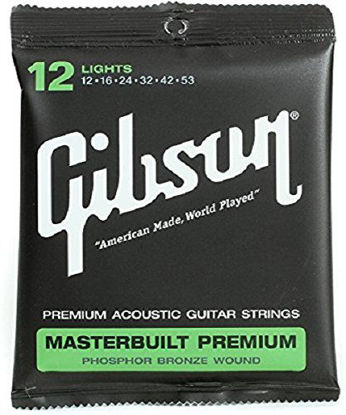 Picture of Gibson Masterbuilt Premium Phosphor Bronze Acoustic Guitar Strings, Light 12-53