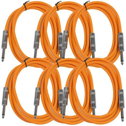 Picture of Seismic Audio SASTSX-6Orange-6PK 6-Feet TS 1/4-Inch Guitar, Instrument, or Patch Cable, Orange